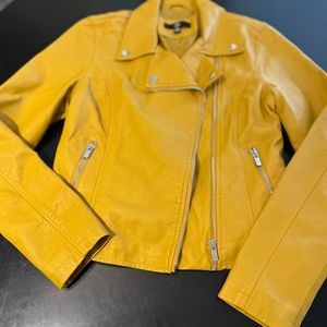 MISSGUIDED Faux Leather Mustard Jacket US Size 4